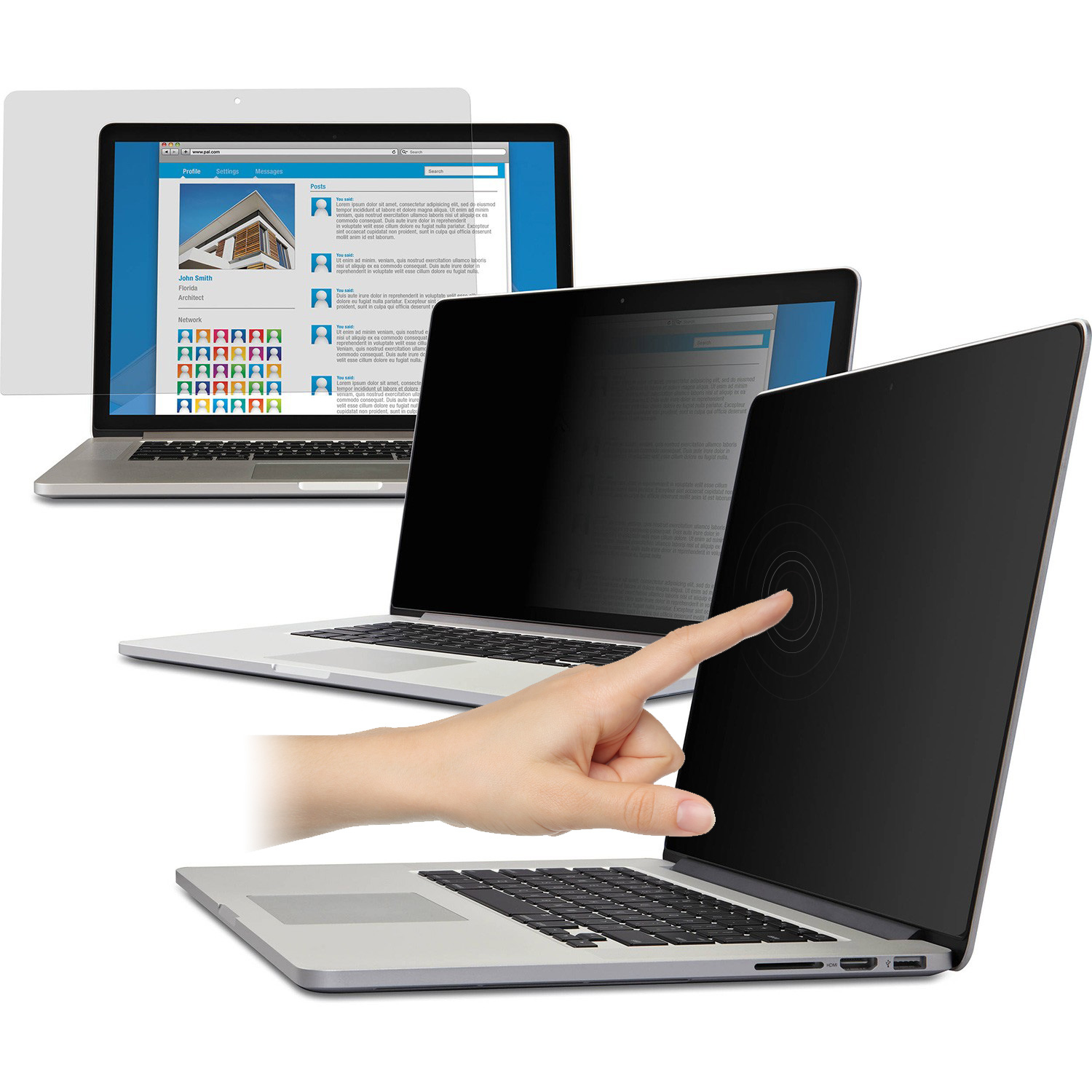 V7 Blickschutzfilter für Notebook - 33,8 cm Breitbild (13,3 Zoll Breitbild)