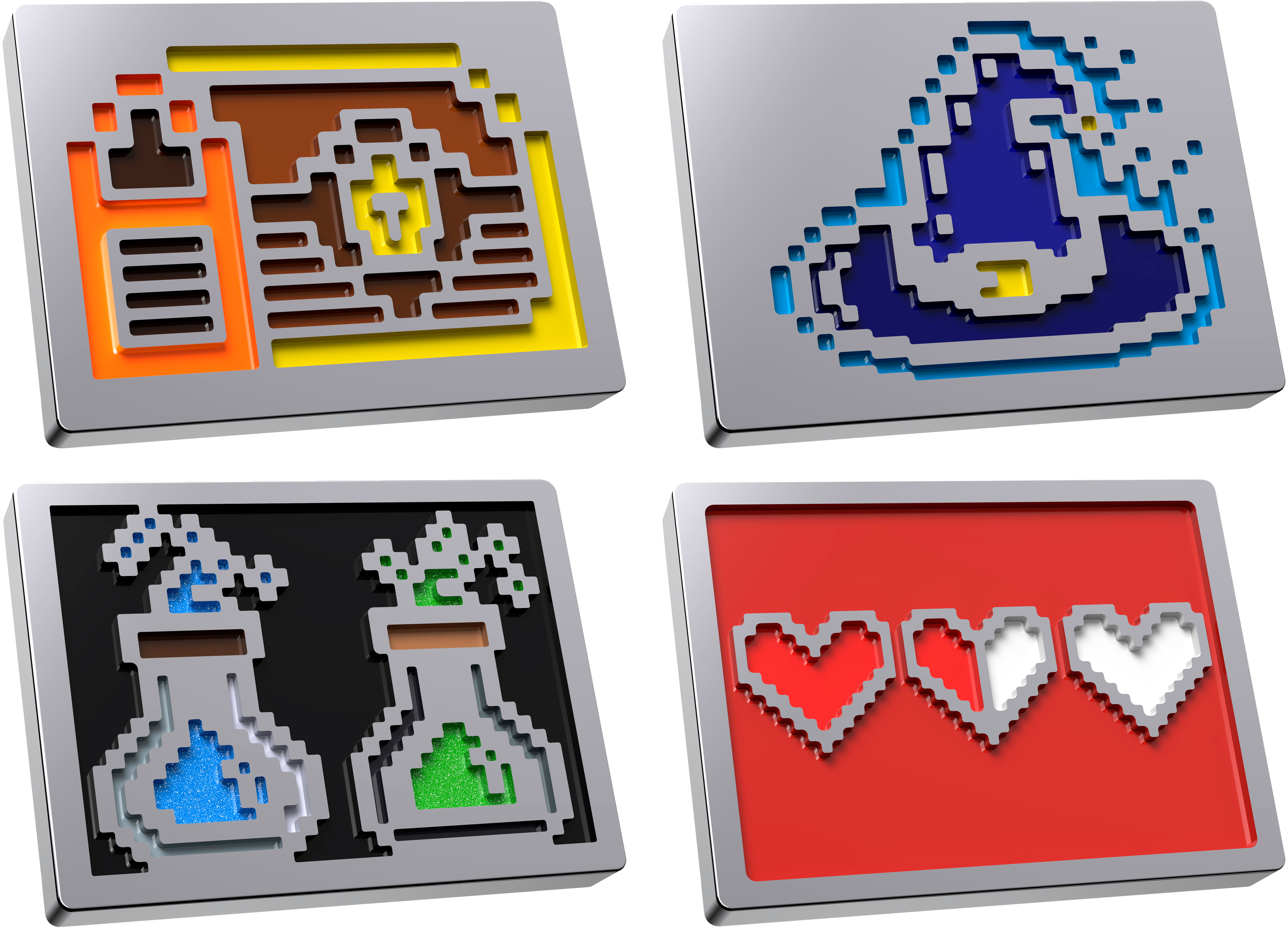 HP HyperX Badge Pack - 8 Bit Magnetic Badges, 20,1 mm, 1,2 mm, 14,9 mm, Mehrfarbig