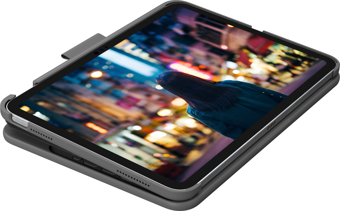 Logitech Slim Folio - Tastatur und Foliohülle - kabellos - Bluetooth LE - QWERTY - Nordisch (Dänisch