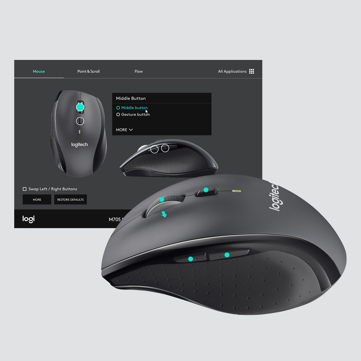 Logitech Wireless Mouse M705 - Maus - 1.000 dpi