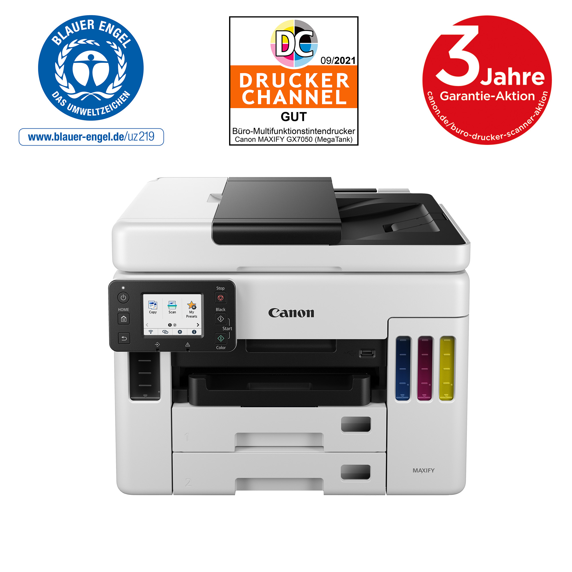 Canon MAXIFY GX7050, Multifunktionsdrucker, Farbe, Tintenstrahl, nachfüllbar