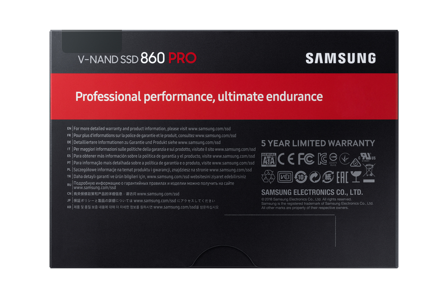 Samsung 860 PRO Solid State Drive (SSD) 2.5" 2000 GB Serial ATA III 3D MLC