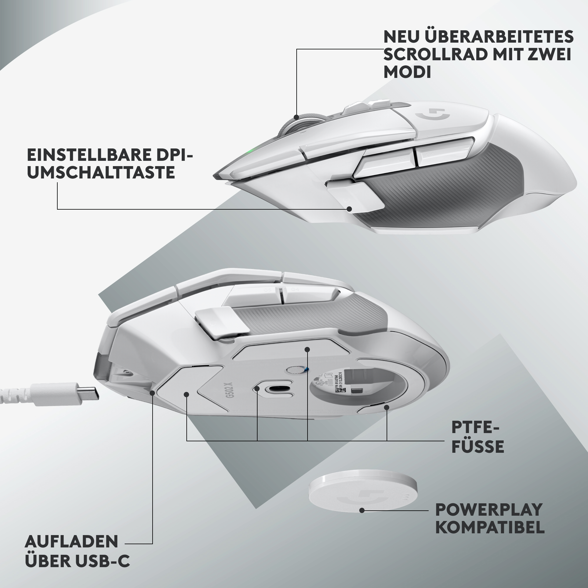 Logitech G G502 X LIGHTSPEED - Maus - optisch