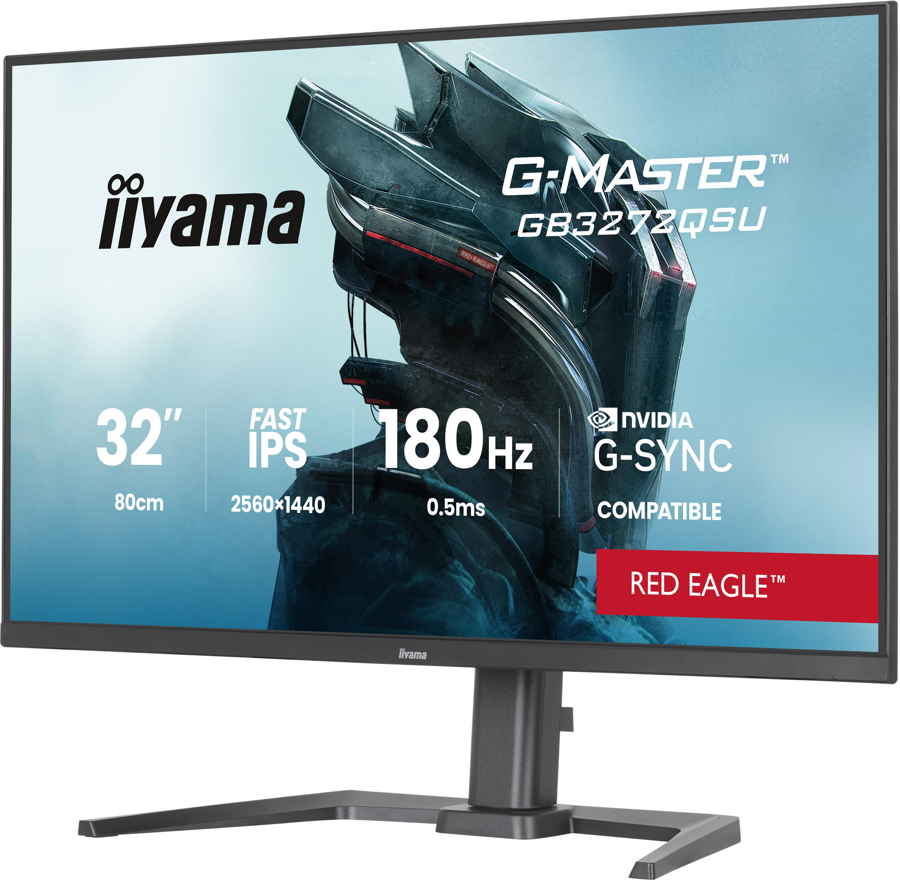 iiyama G-Master GB3272QSU-B1 Red Eagle Monitor 80cm (31.5") WQHD, IPS, 0.5ms, HDMI, DP, USB-C