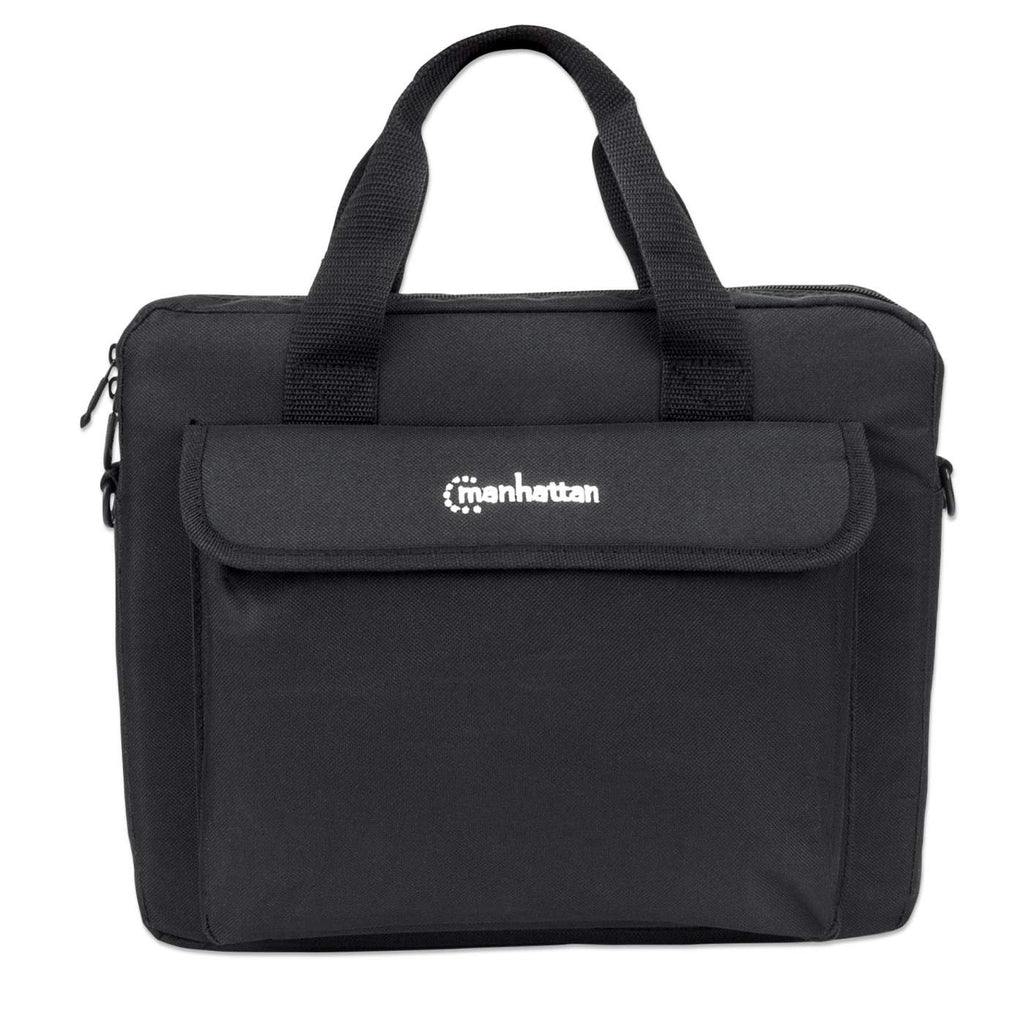 Manhattan London Laptop Bag 12.5", Top Loader, Black, LOW COST, Accessories Pocket, Shoulder Strap (