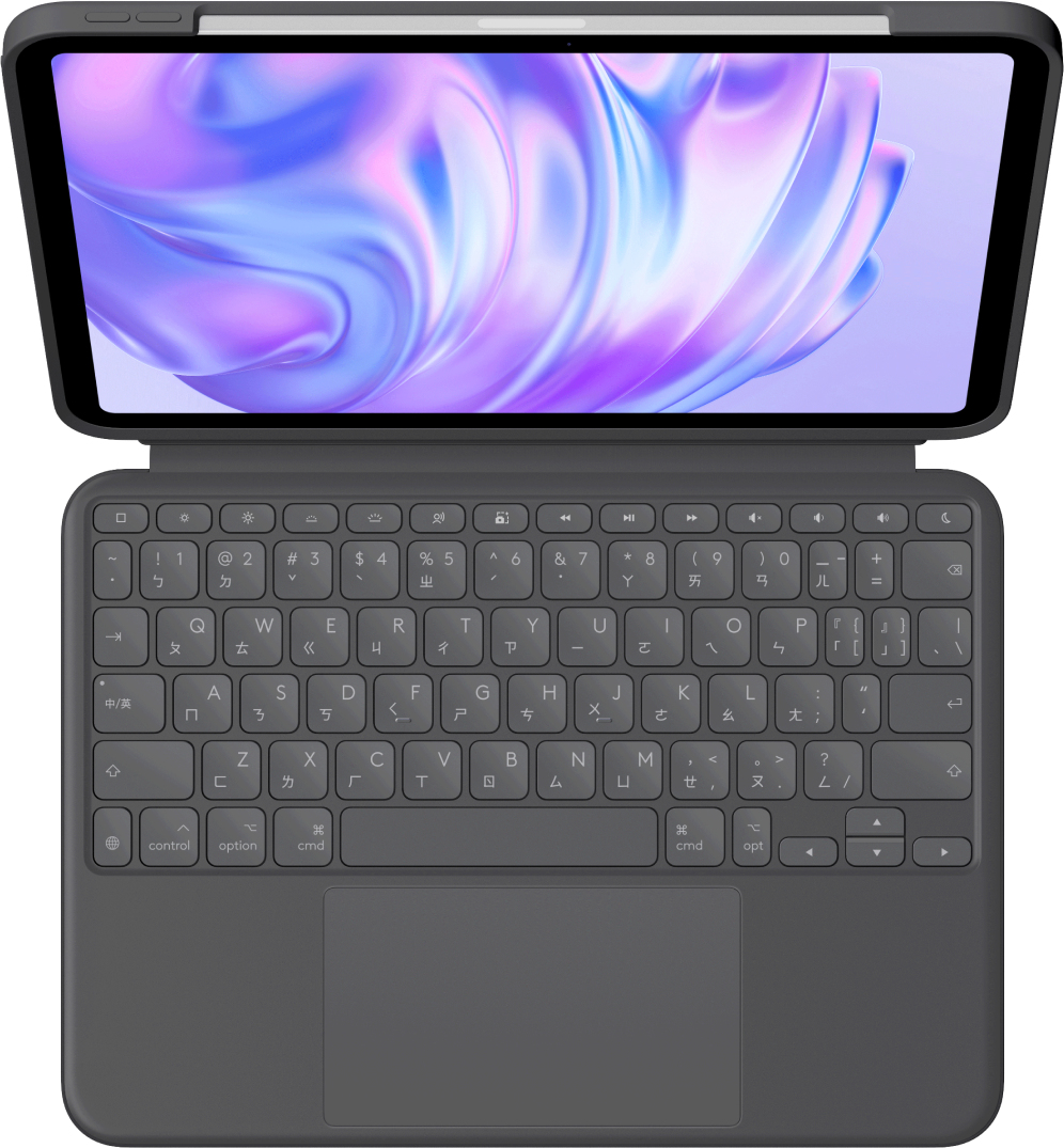 Logitech Combo Touch - Tastatur und Foliohülle - mit Trackpad - hinterleuchtet - Apple Smart connect