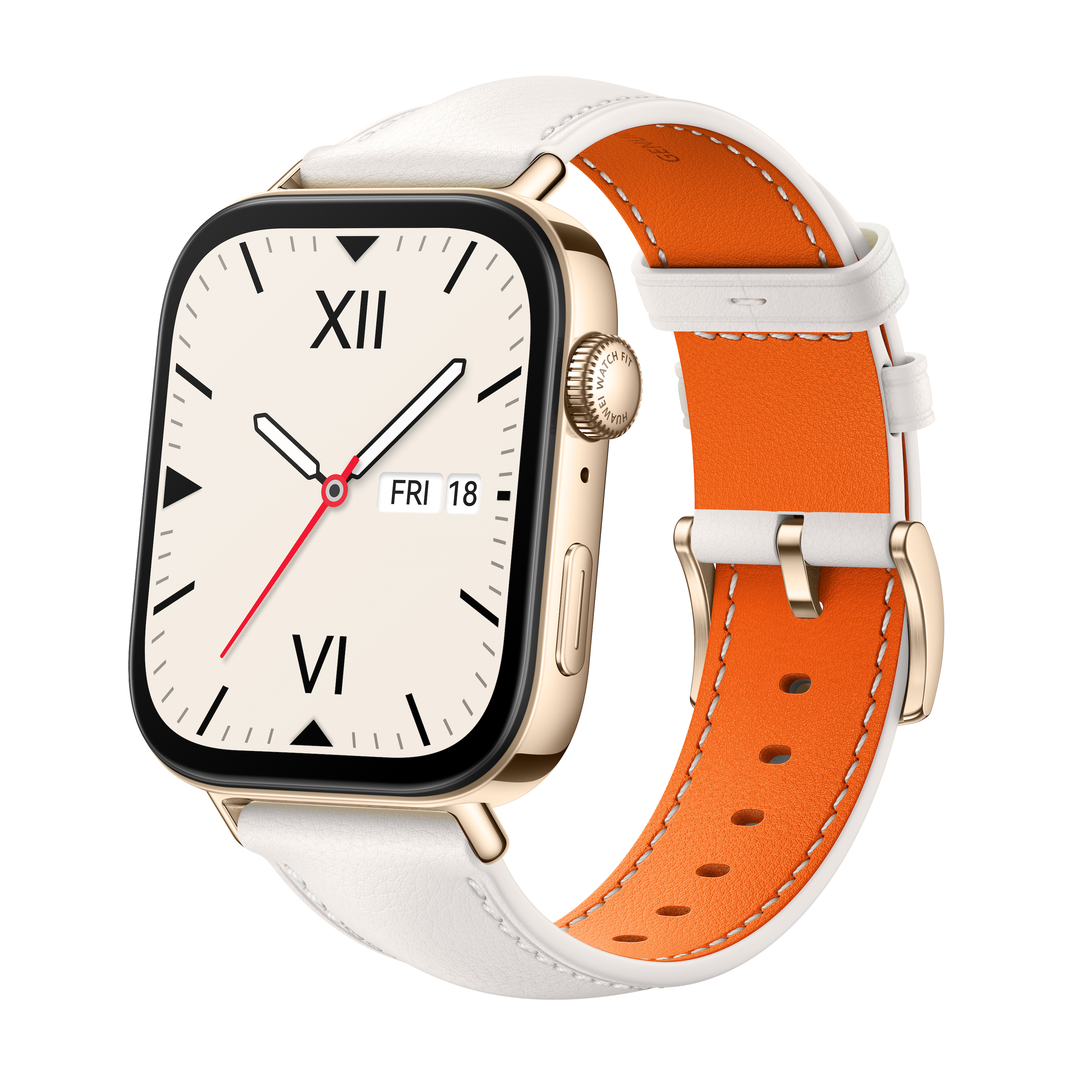 Huawei Watch Fit 3 mit Lederarmband weiß