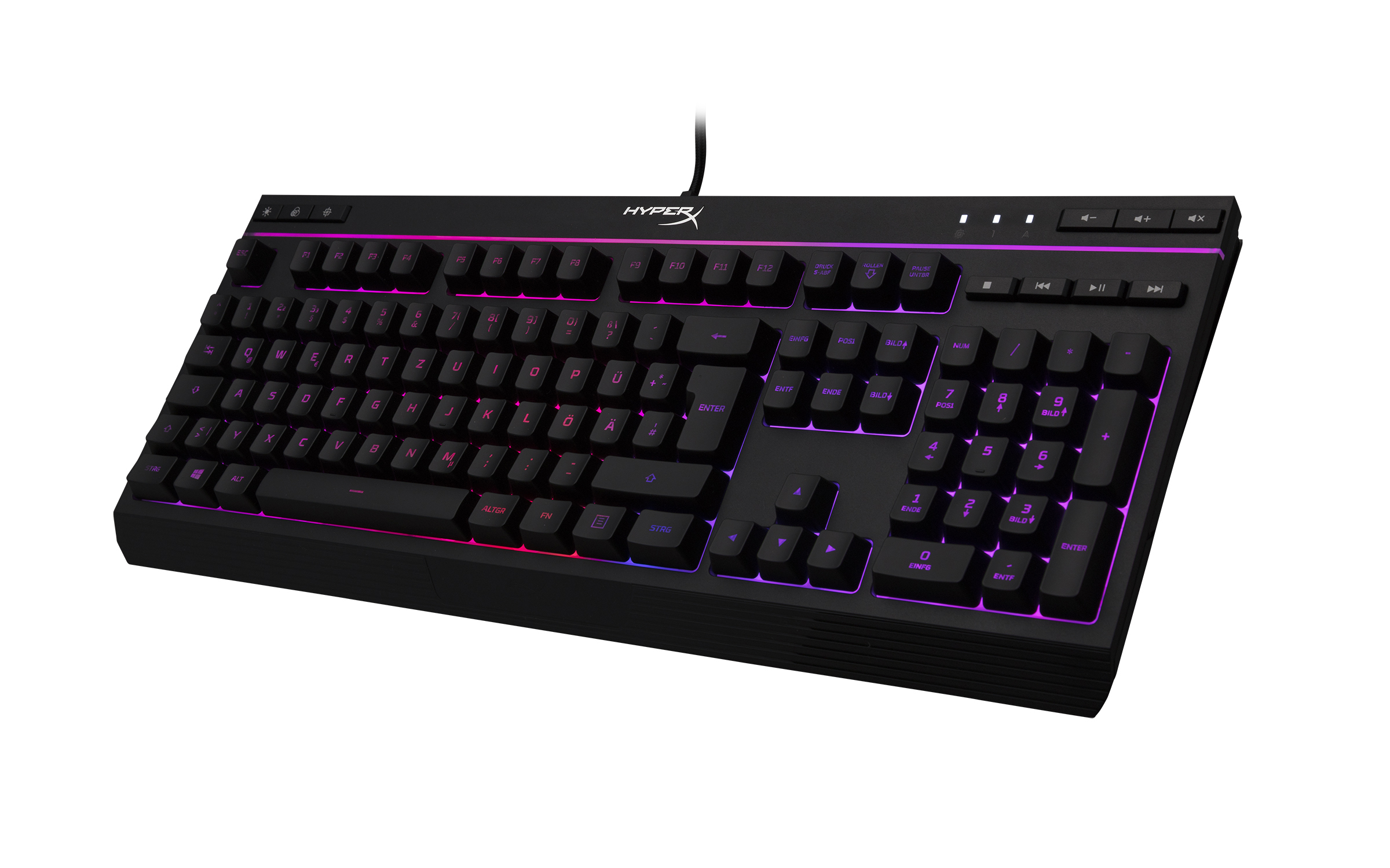 HP HyperX Alloy Core RGB ? Gaming-Tastatur (DE-Layout), Volle Größe (100%), Kabelgebunden, USB, Memb