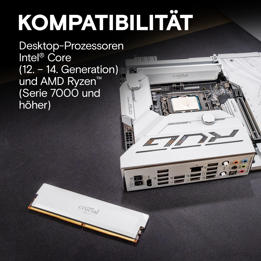 Crucial Pro Overclocking White UDIMM 32GB Kit, DDR5-6000, CL36-38-38-80