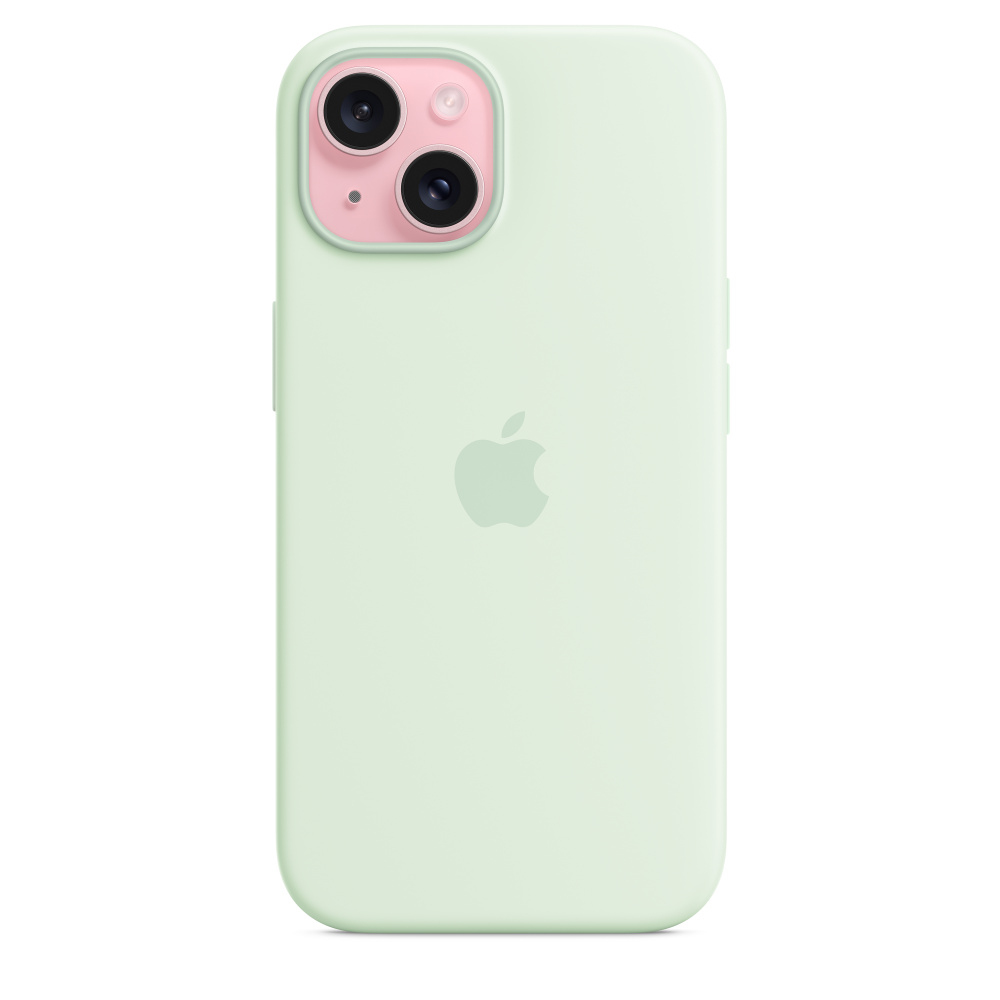 Apple iPhone 15 Silikon Case mit MagSafe ? Blassmint, Cover, Apple, iPhone 15, 15,5 cm (6.1"), Mintf