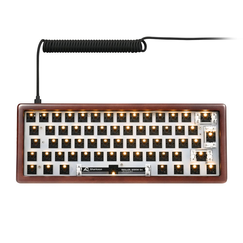 Sharkoon SGK50 S4, 60%, Kabelgebunden, USB, RGB-LED, Holz