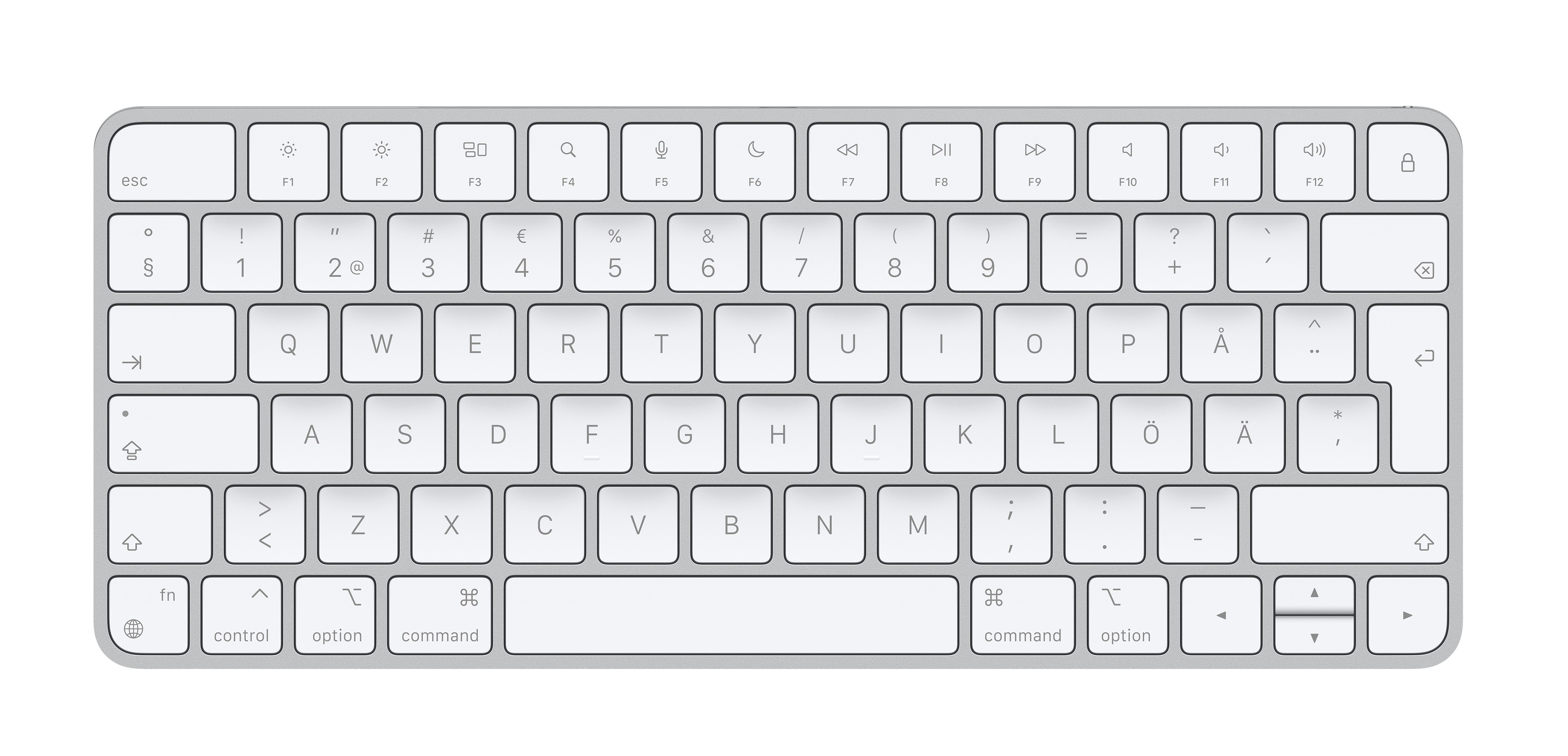 Apple Magic, 60%, Verkabelt & Kabellos, USB + Bluetooth, Aluminium, Weiß