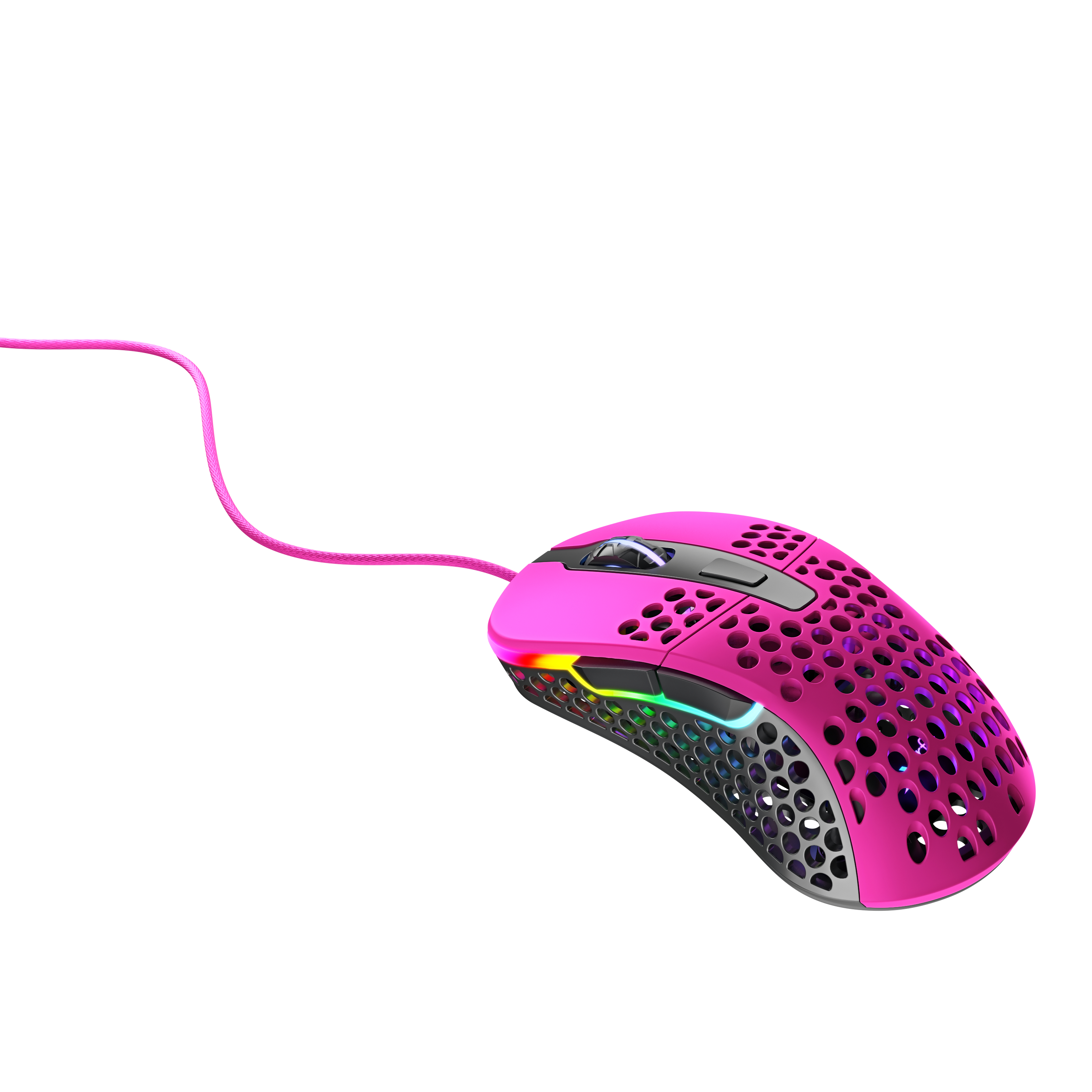 Xtrfy CHERRY XTRFY M4 RGB, rechts, Optisch, USB Typ-A, 16000 DPI, Schwarz, Pink