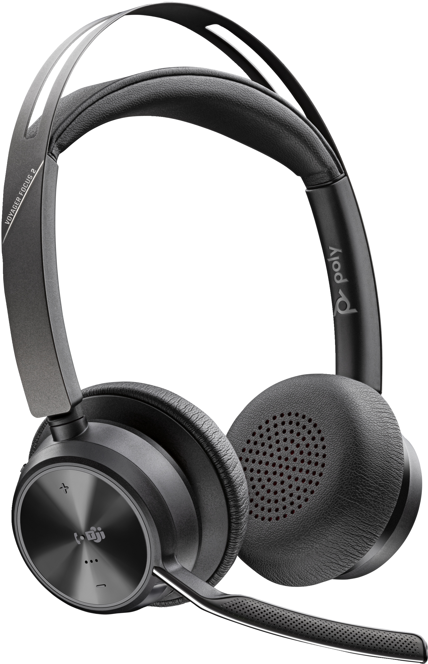 Poly Voyager Focus 2 USB-C Stereo-Headset USB-C/A-Adapter, mit Ladestation, Microsoft Teams