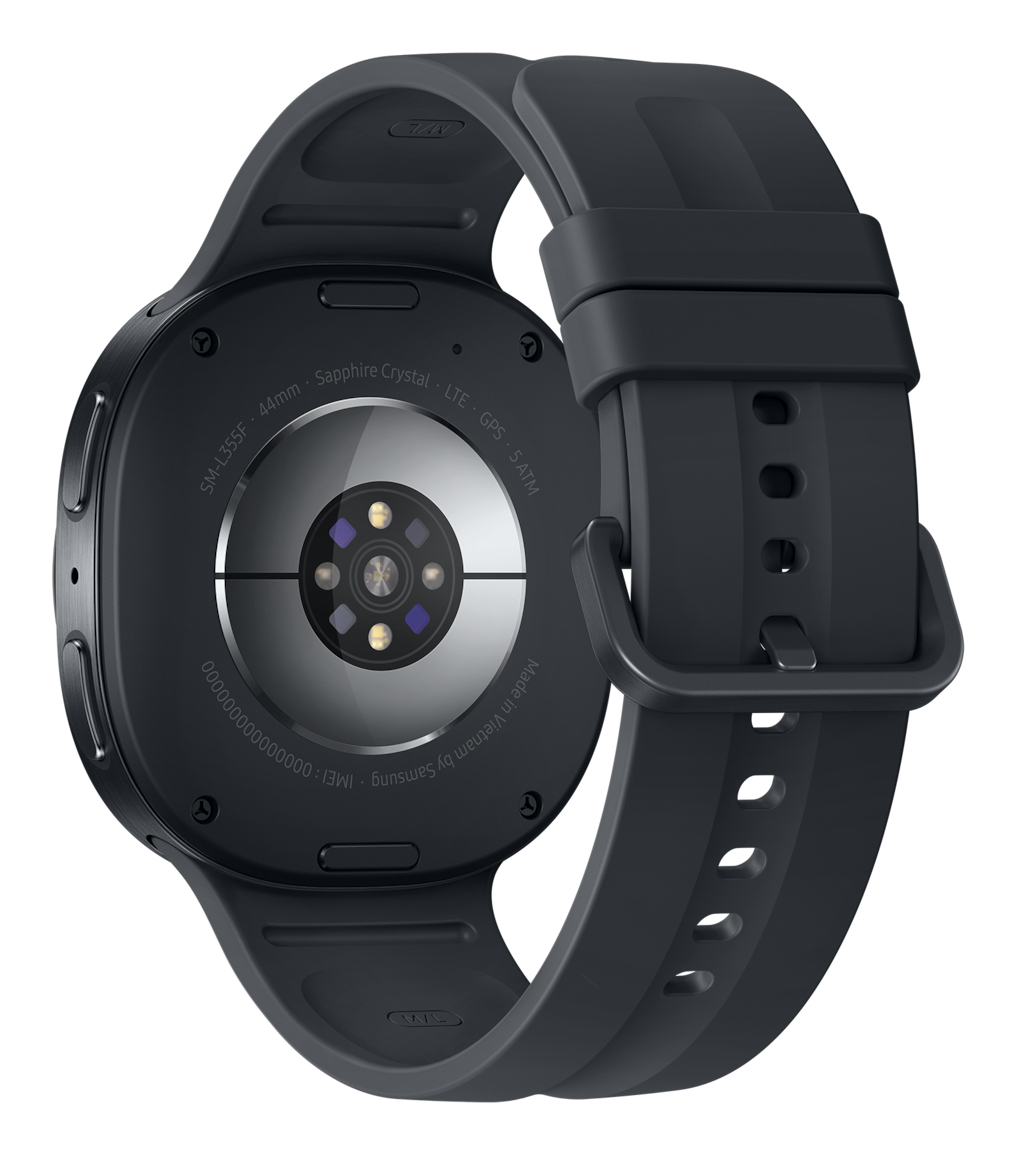 Samsung Galaxy Watch9 - 44 mm - Carbon-Schwarz - intelligente Uhr mit Sportband - schwarz - Bandgröß