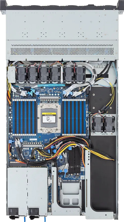 Gigabyte R163-ZG2-AAJ2 Rev. 3.x, AMD SoC, Socket SP5, AMD EPYC 9005, AMD EPYC 9004, DDR5-SDRAM, Dode