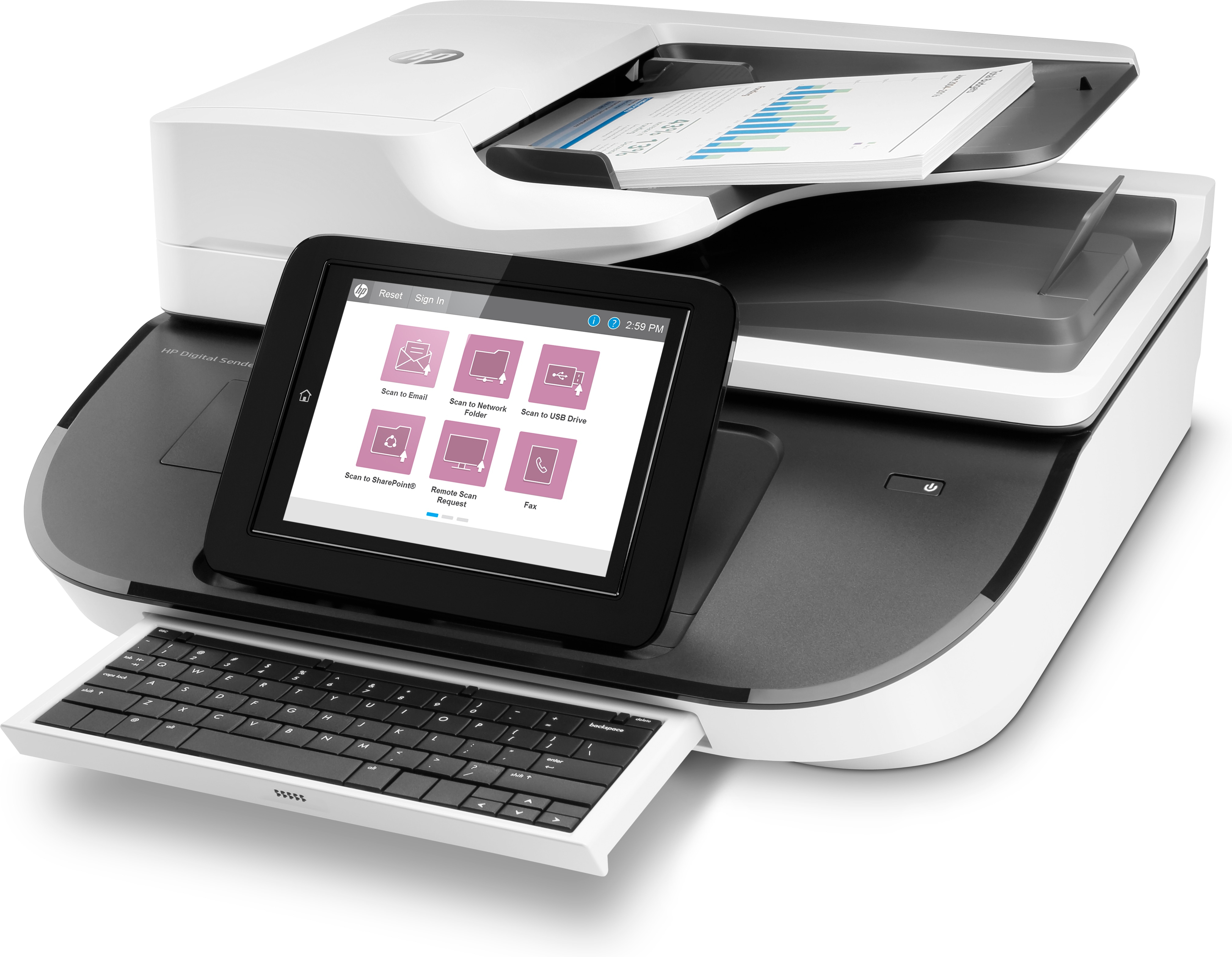 HP Digital Sender Flow 8500fn2 - Dokumentenscanner - Flachbettscanner: CCD / ADF: CIS - Duplex - 216