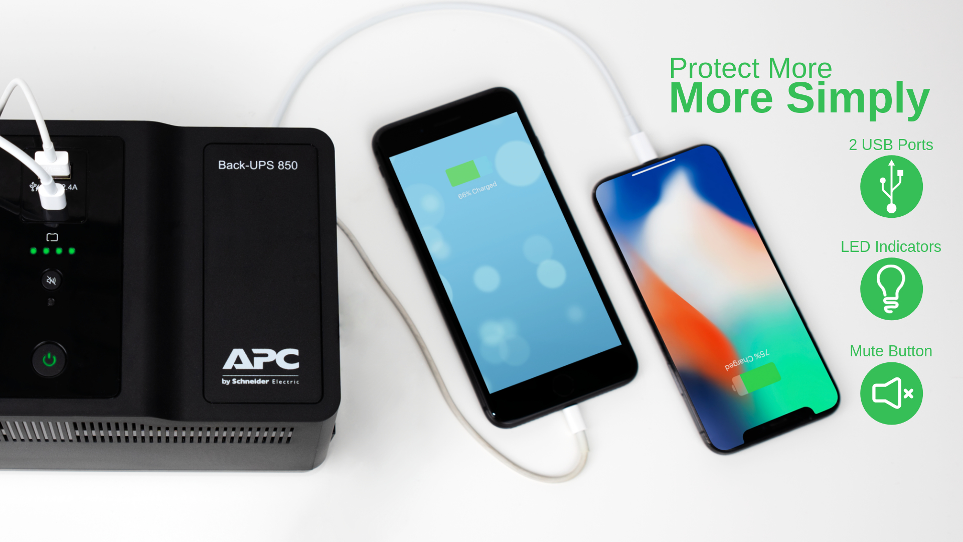 APC BE850G2-GR Back-UPS, 850VA, Steckdosenleiste, 8x Schuko, USB