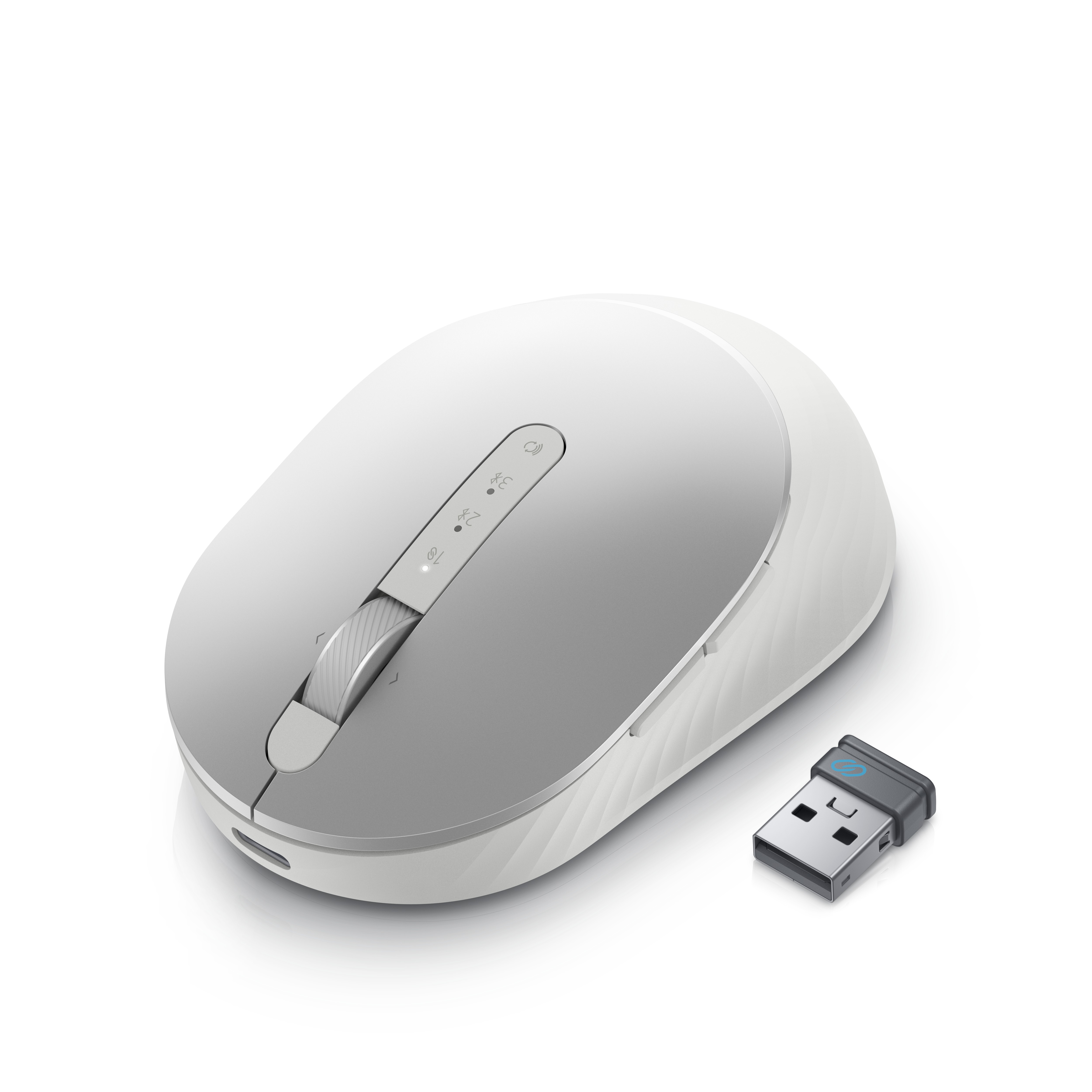 Dell Pro Premium kompakte Maus ? MS7421W - Platinum Silver (silber), Beidhändig, Optisch, RF Wireles
