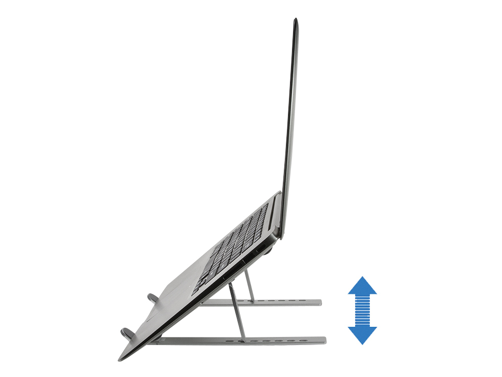 Conceptronic THANA04S ERGO Klappbarer Laptop-Kühlständer aus Aluminium, Laptop-Ständer, Silber, Alum
