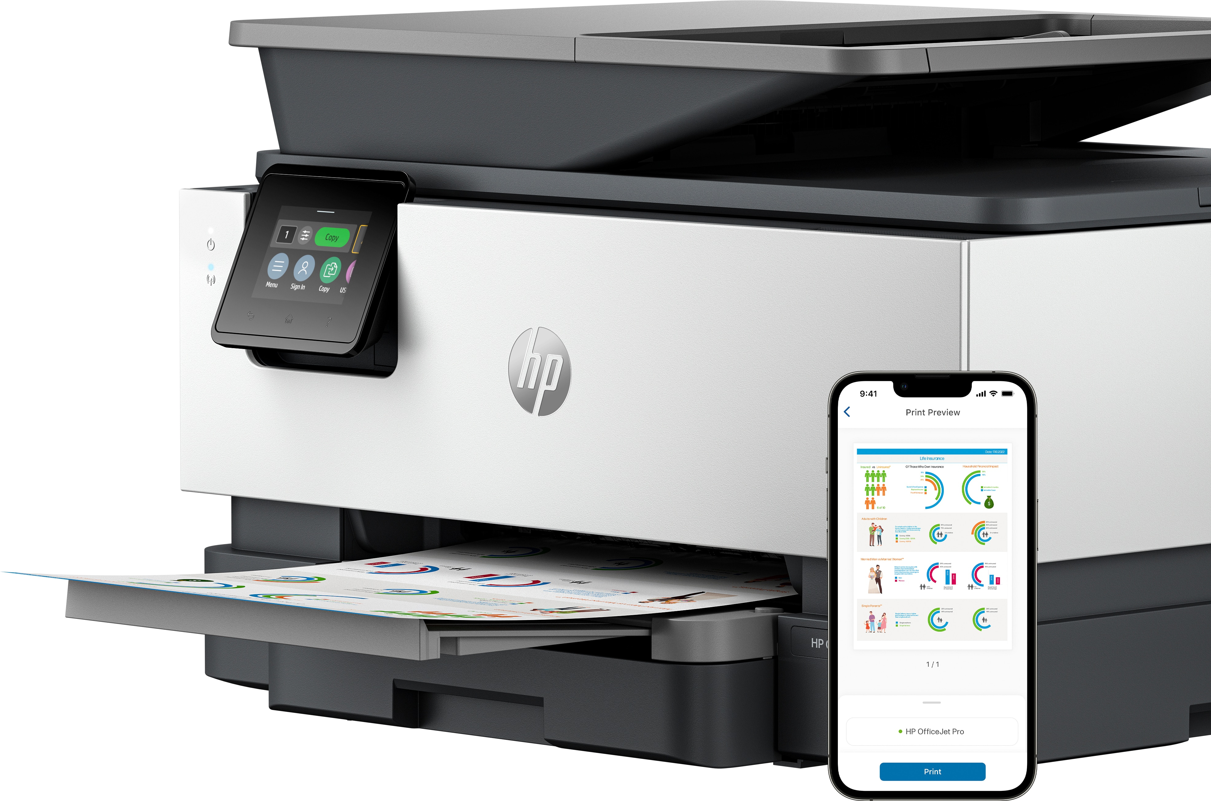 HP OfficeJet Pro 9120b All-in-One 4 in 1 Farb-Tintenstrahl-Multifunktionsdrucker - Fax - Tintenstrah