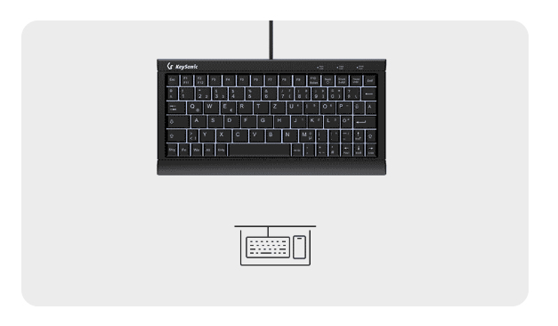 KeySonic KSK-3011ELC (DE), Super-Mini Tastatur, integrierter Numernblock black, Combo, Kabelgebunden