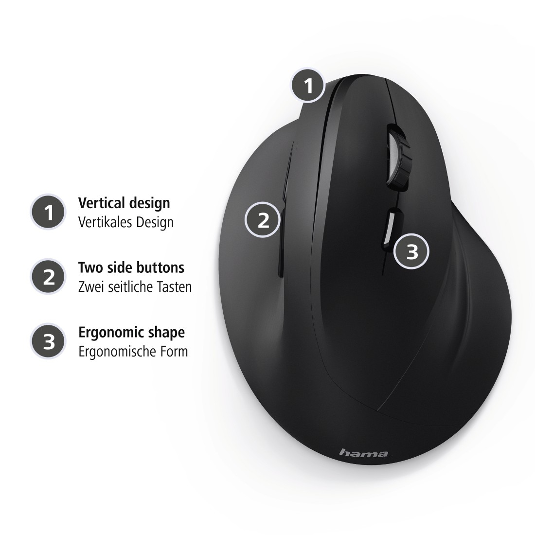Hama Vertical Ergonomic - Vertikale Maus - ergonomisch