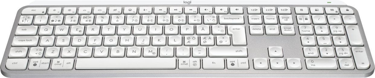 Logitech MX Keys S - Tastatur - hinterleuchtet - kabellos - Bluetooth LE - QWERTY - Nordisch (Dänisc