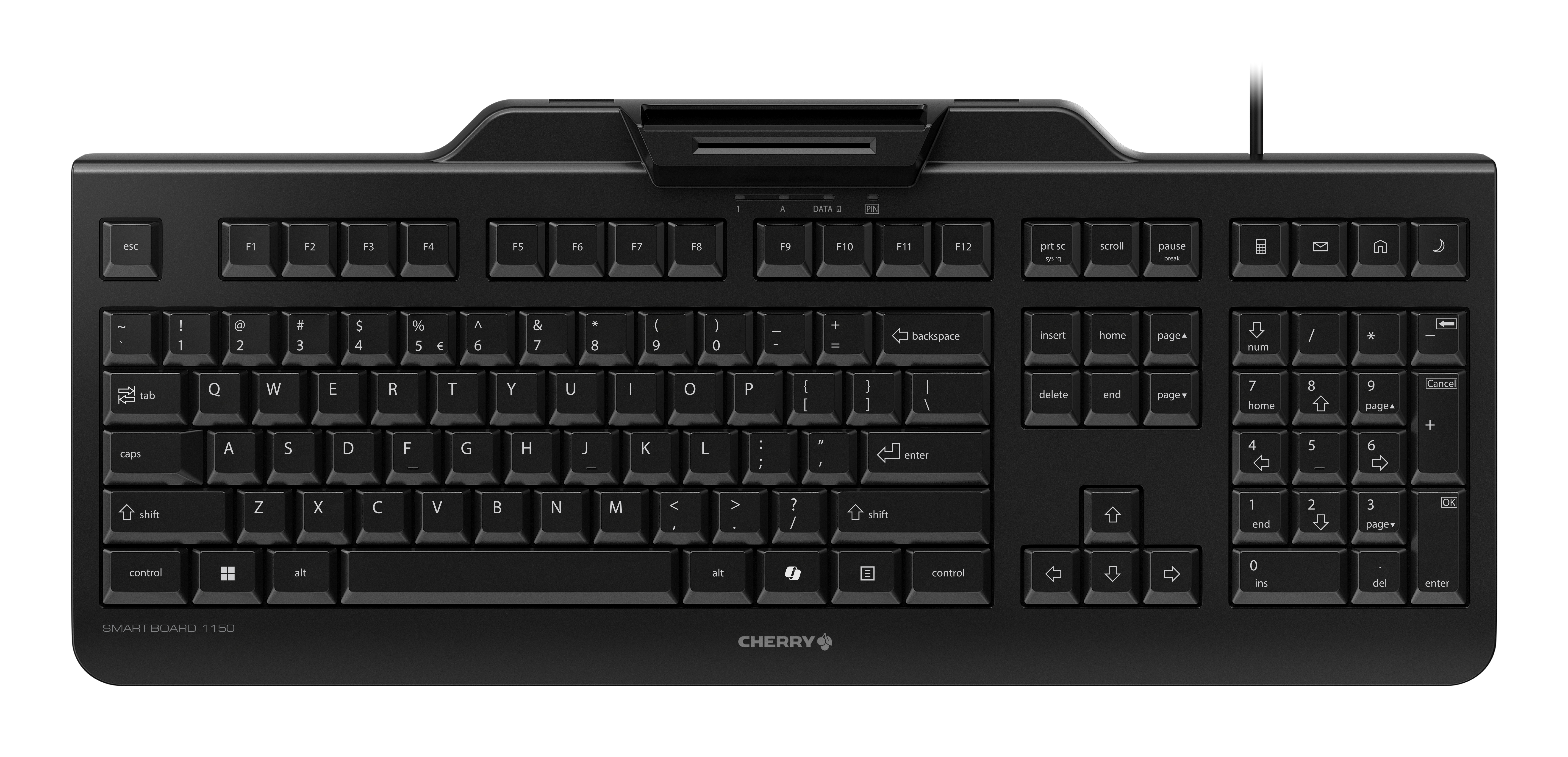 Cherry Smart Board 1150, Volle Größe (100%), Kabelgebunden, USB, QWERTY, Schwarz