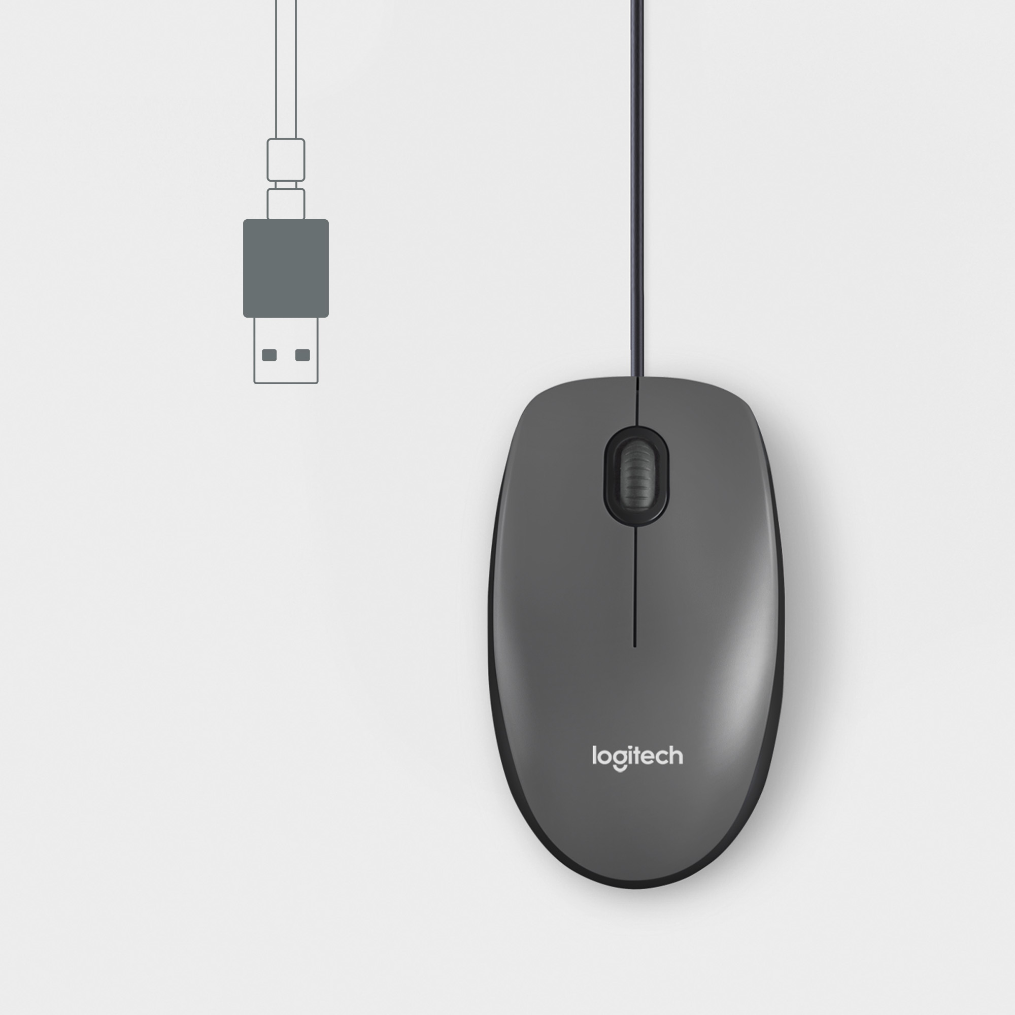Logitech M100 Refresh 2022 Optical Mouse grau, USB