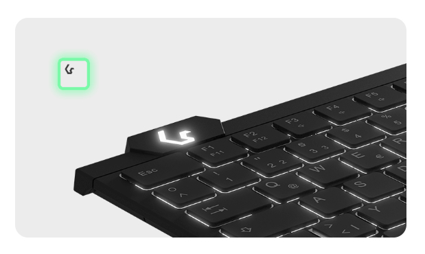 KeySonic KSK-5210ELU (DE) Mini Tastatur, Touchpad, Hintergrundbeleuchtung, schwarz, Kabelgebunden, U