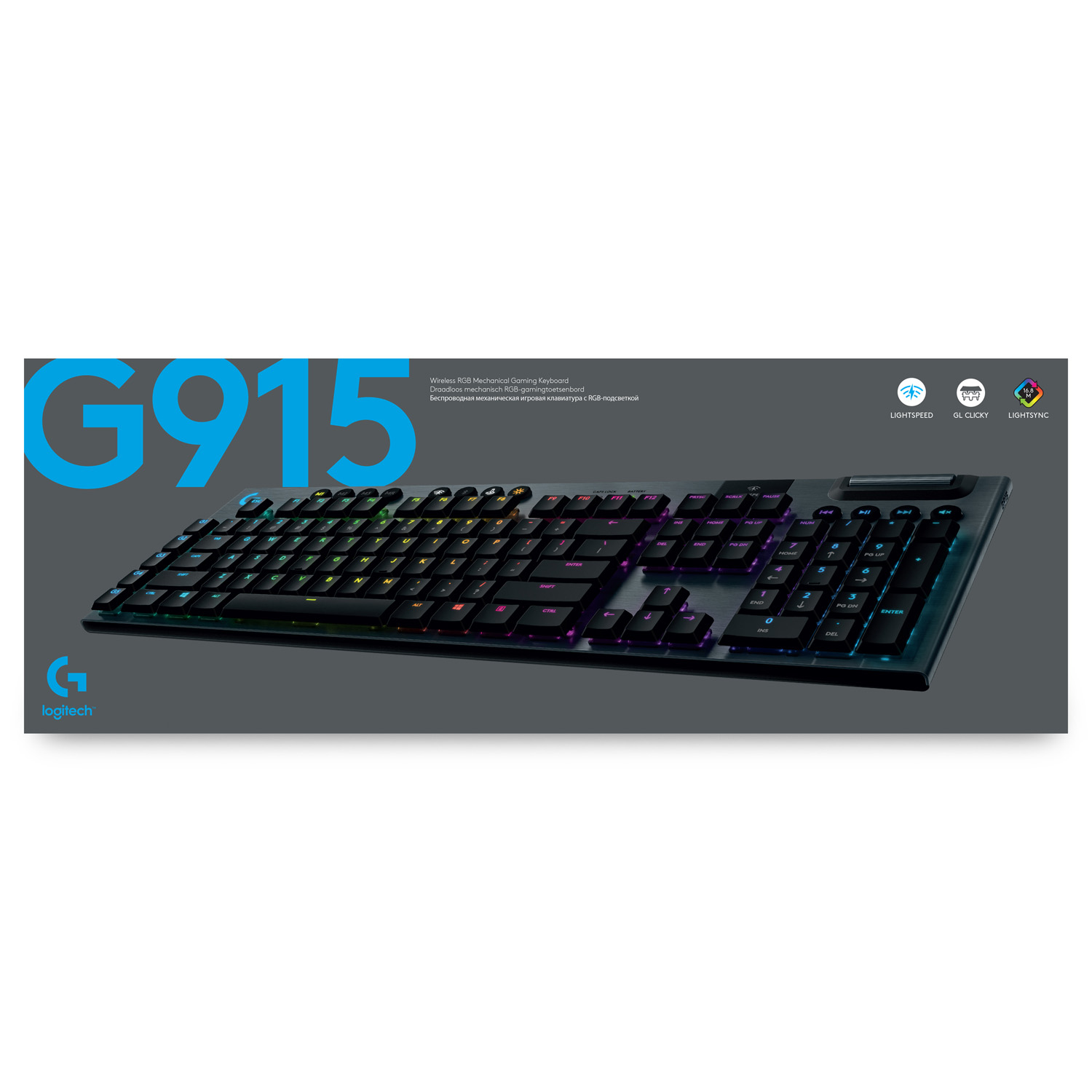 Logitech G G915 LIGHTSPEED Wireless RGB Mechanical Gaming Keyboard ? GL Clicky, Kabellos, RF Wireles