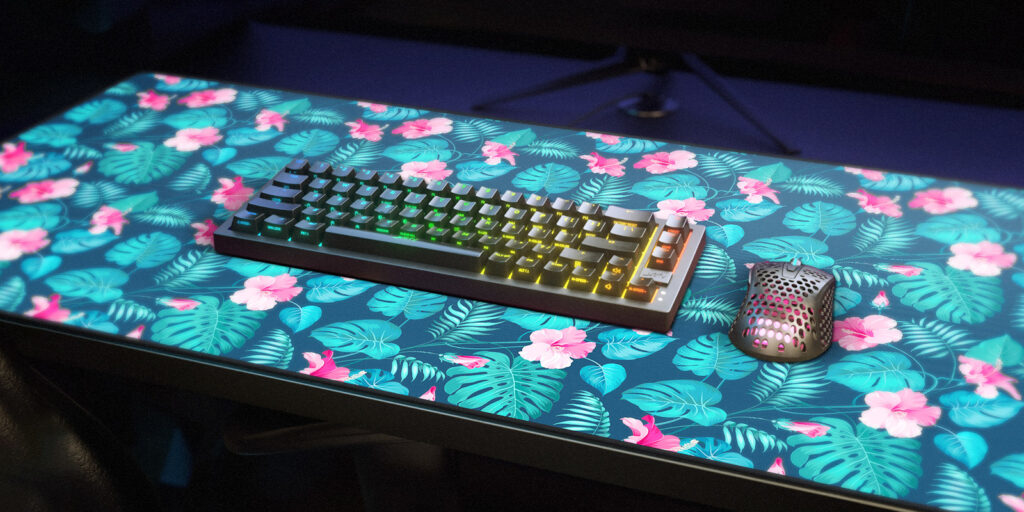 Cherry XTRFY GP5-XL-TROPICAL, Mehrfarbig, Abbildung, Tuch, Gummi, Anti-Rutsch-Basis, Gaming-Mauspad