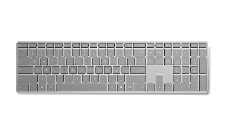 Microsoft Surface , Volle Größe (100%), Kabellos, Bluetooth, Membran Key Switch, QWERTY, Grau