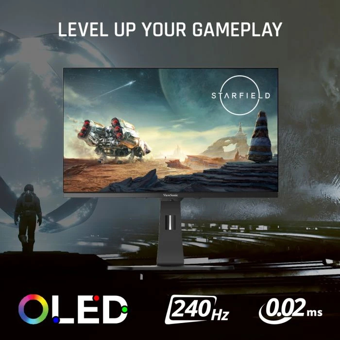 ViewSonic XG272-2K-OLED, 68,6 cm (27"), 2560 x 1440 Pixel, Quad HD, OLED, 0,01 ms, Schwarz, Weiß