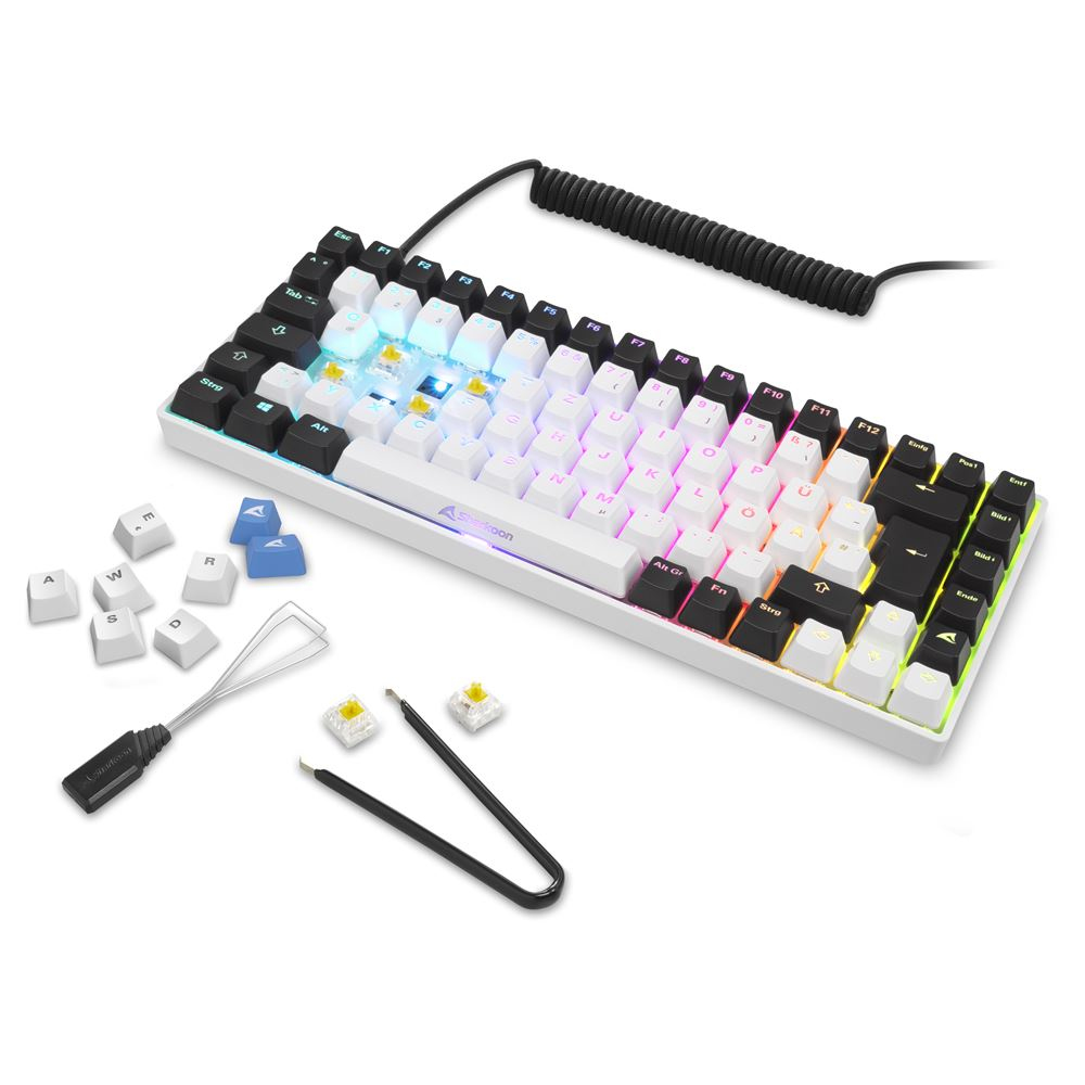 Sharkoon SKILLER SGK50 S3 - Tastatur - 75% - Hintergrundbeleuchtung - USB - QWERTZ - Deutsch - Taste