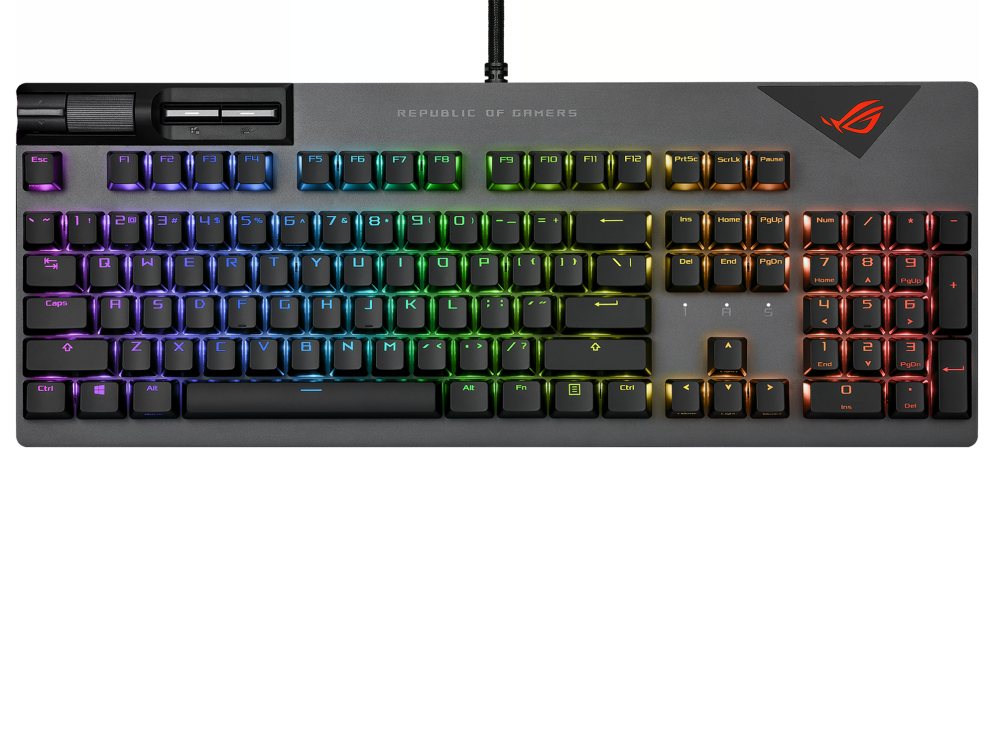 ASUS ROG Strix Flare II, Kabelgebunden, USB, Mechanischer Switch, QWERTZ, RGB-LED, Schwarz