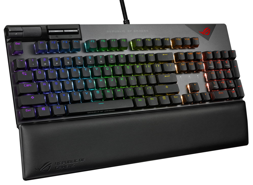 ASUS ROG Strix Flare II, Kabelgebunden, USB, Mechanischer Switch, QWERTZ, RGB-LED, Schwarz