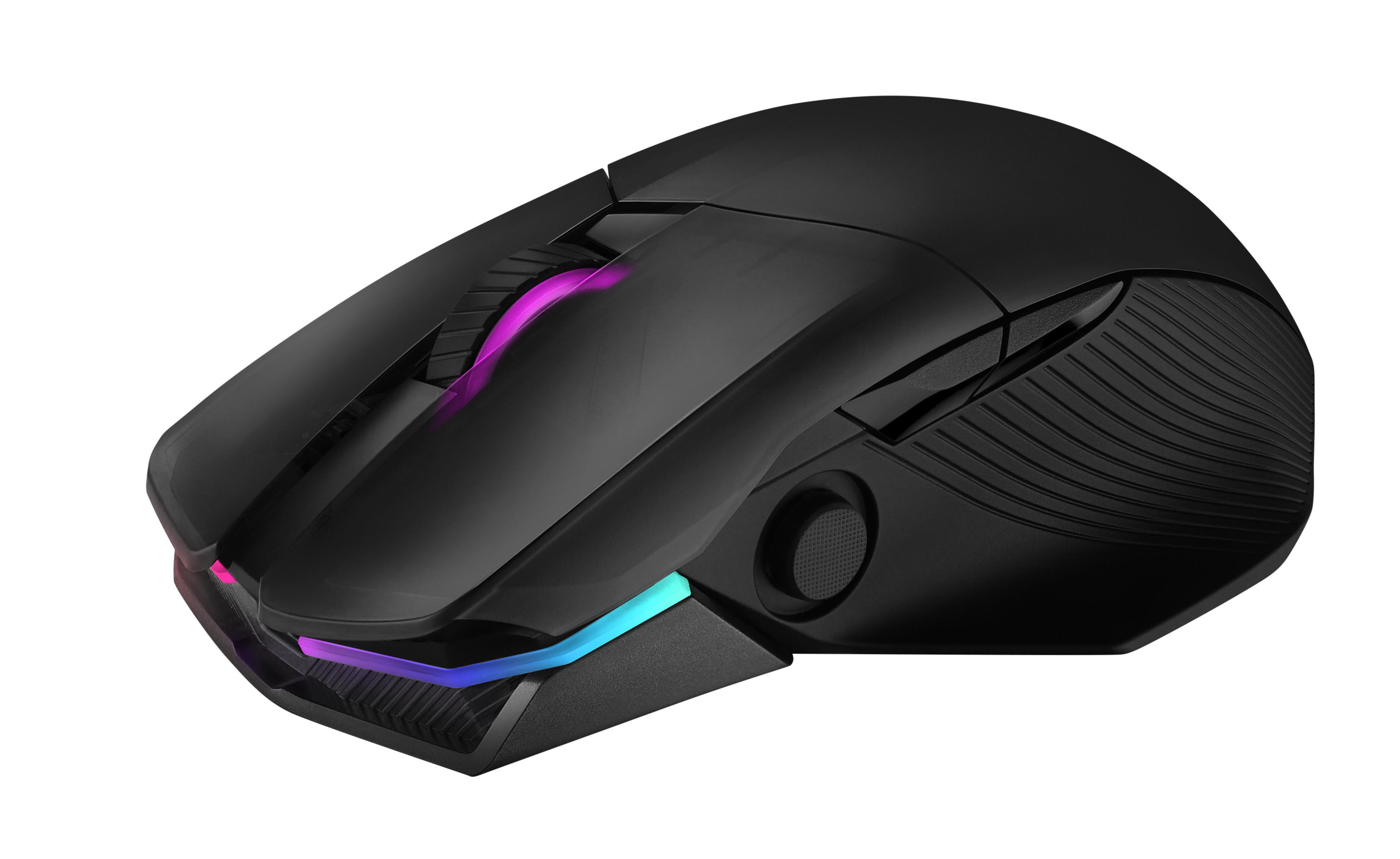 ASUS ROG Chakram, rechts, Optisch, RF Wireless + Bluetooth + USB Type-A, 16000 DPI, Schwarz