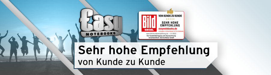 Easynotebooks.de - Auch 2022 eine überdurchschnittlich hohe Weiterempfehlung durch unsere Kunden!