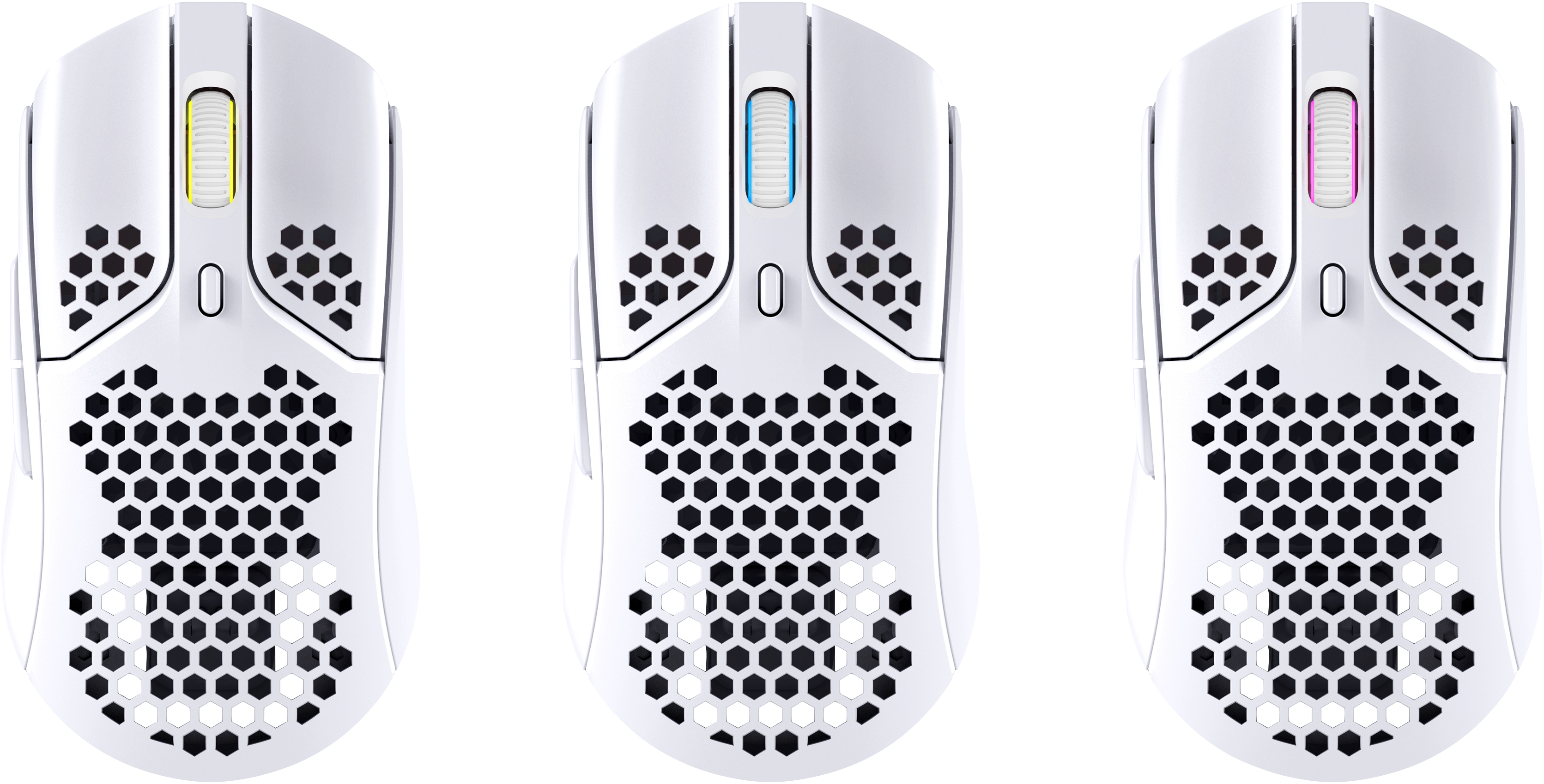 HP HyperX Pulsefire Haste ? Wireless-Gaming-Maus (weiß), Beidhändig, Optisch, RF Wireless + USB Type