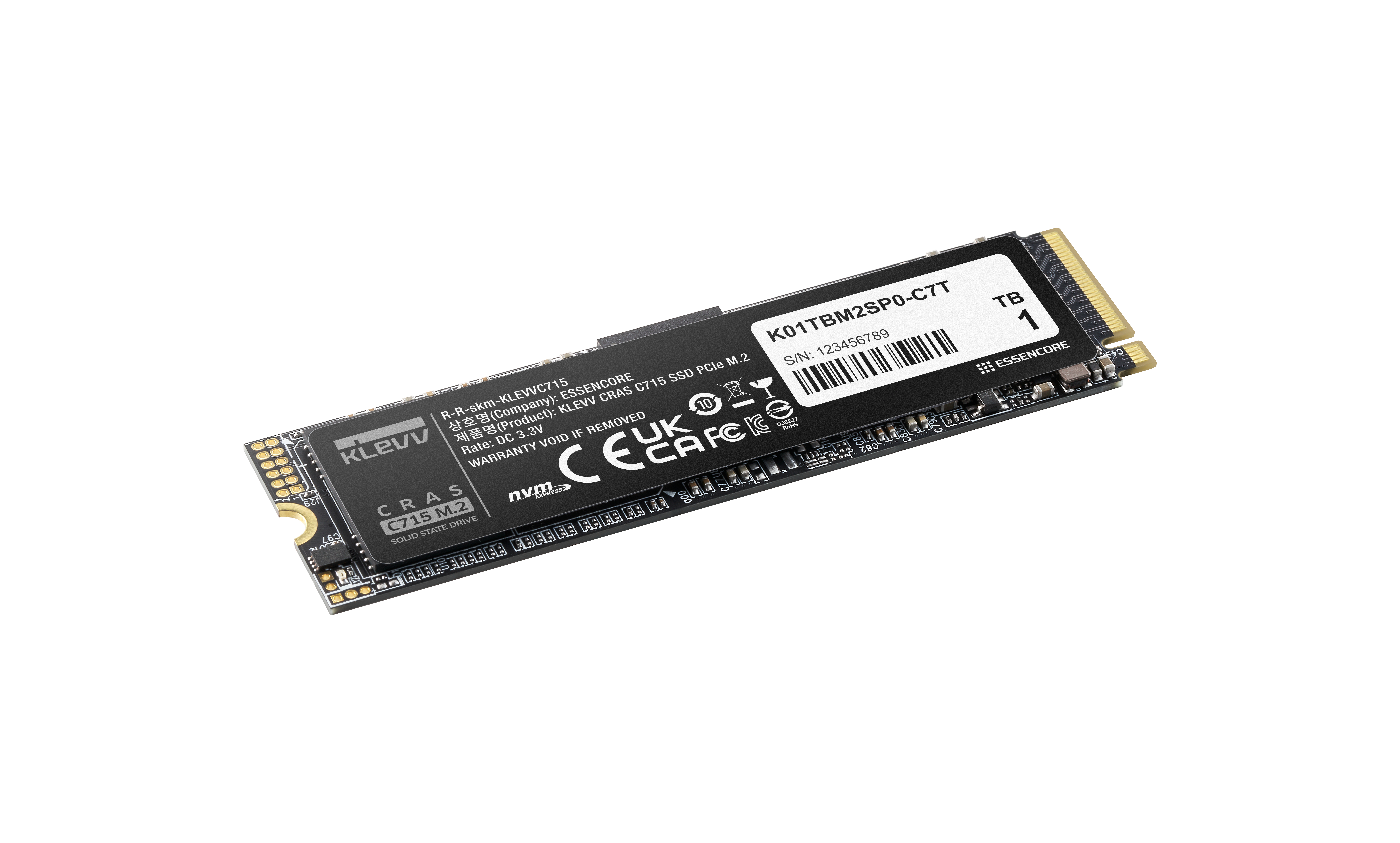Klevv Cras C715 - SSD - 1 TB - intern - M.2 2280 - PCIe 3.0 x4 (NVMe)