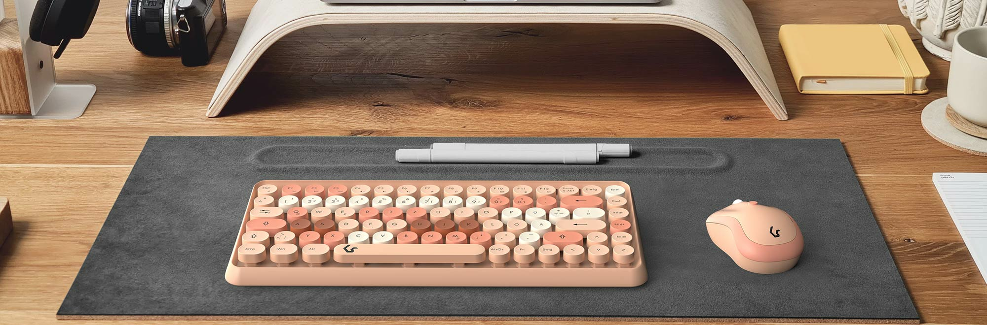 KeySonic Desktop-Set Mini f. Windows QWERTZ wirelesse multicolour rubberd - Desktop
