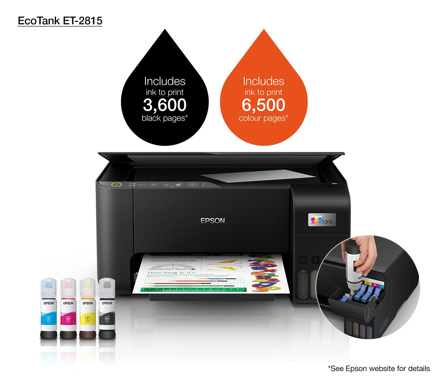 Epson EcoTank ET-2815 - Multifunktionsdrucker - Farbe - Tintenstrahl - wiederbefüllbar - A4 (Medien)