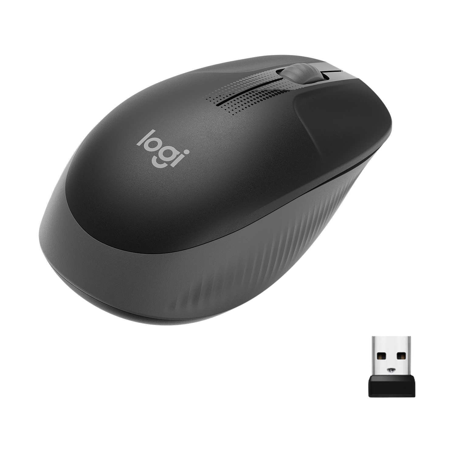 Logitech M190 Full-Size Wireless Mouse dunkelgrau, USB
