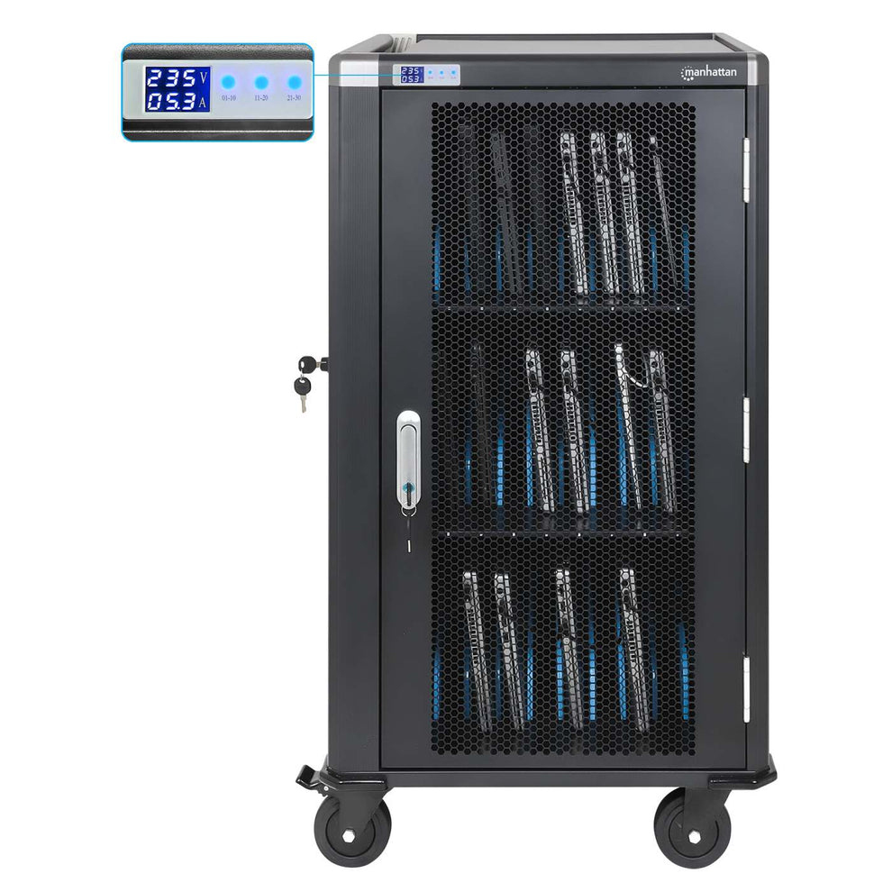 Manhattan Wagen (laden und sichern) - für 30 notebooks / Chromebooks / tablets - charging via intern