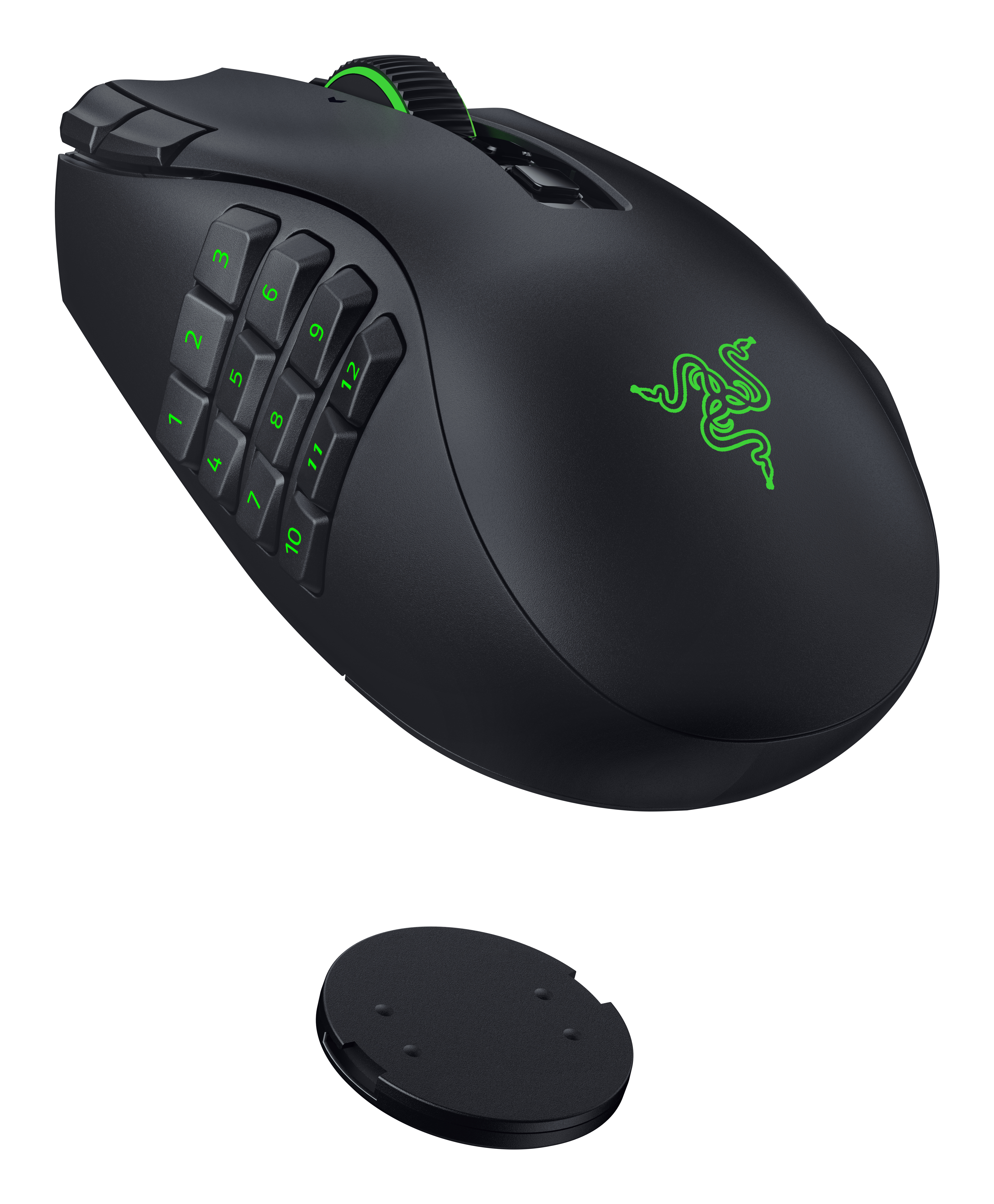 Razer Naga V3 Pro, Rechts, Optisch, RF Wireless + Bluetooth + USB Type-C, 50000 DPI, Schwarz