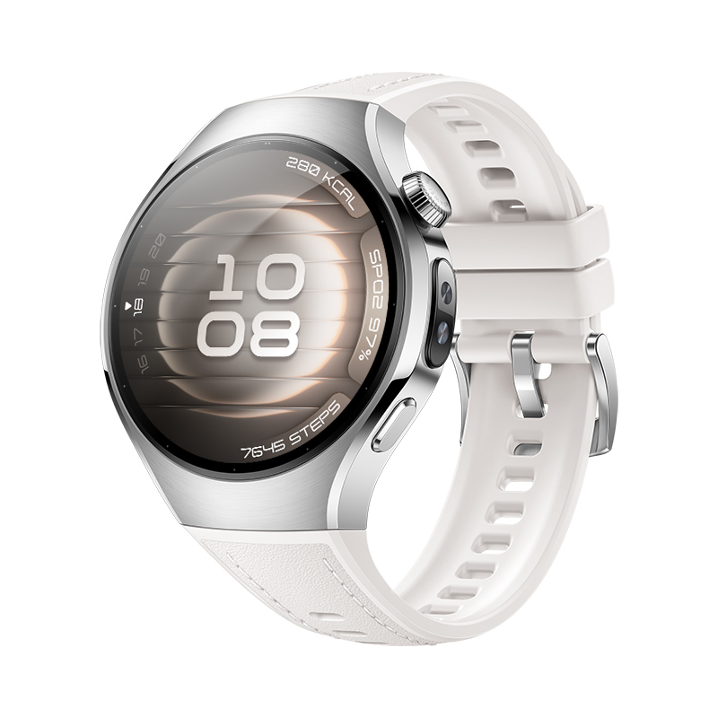 Huawei Watch 5 - 42 mm - Edelstahl 316L - intelligente Uhr mit Riemen - Verbundmaterial - weiß - Han