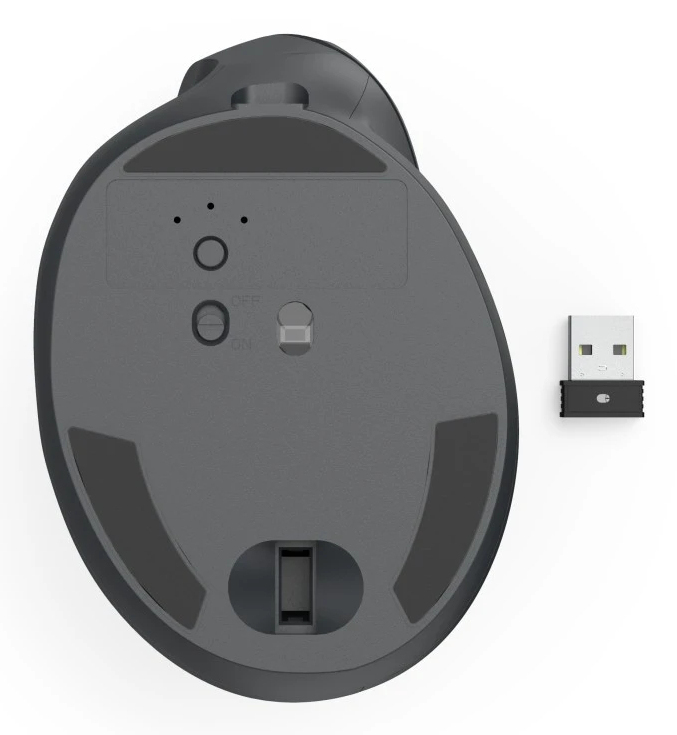 Hama EWM-600L, Linkshändig, Vertikale Ausführung, Optisch, RF Wireless + Bluetooth, 1800 DPI, Schwar