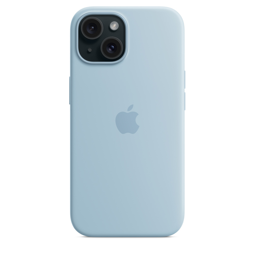 Apple iPhone 15 Silikon Case mit MagSafe ? Hellblau, Cover, Apple, iPhone 15, 15,5 cm (6.1"), Hellbl